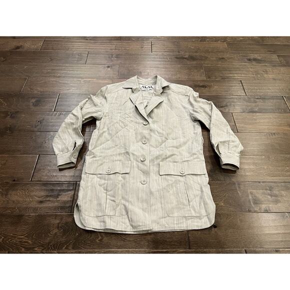 Vintage KRIZIA Womens Gray Button Up Blazer Shoulder Pads Jacket Size 4 USA - Picture 2 of 8